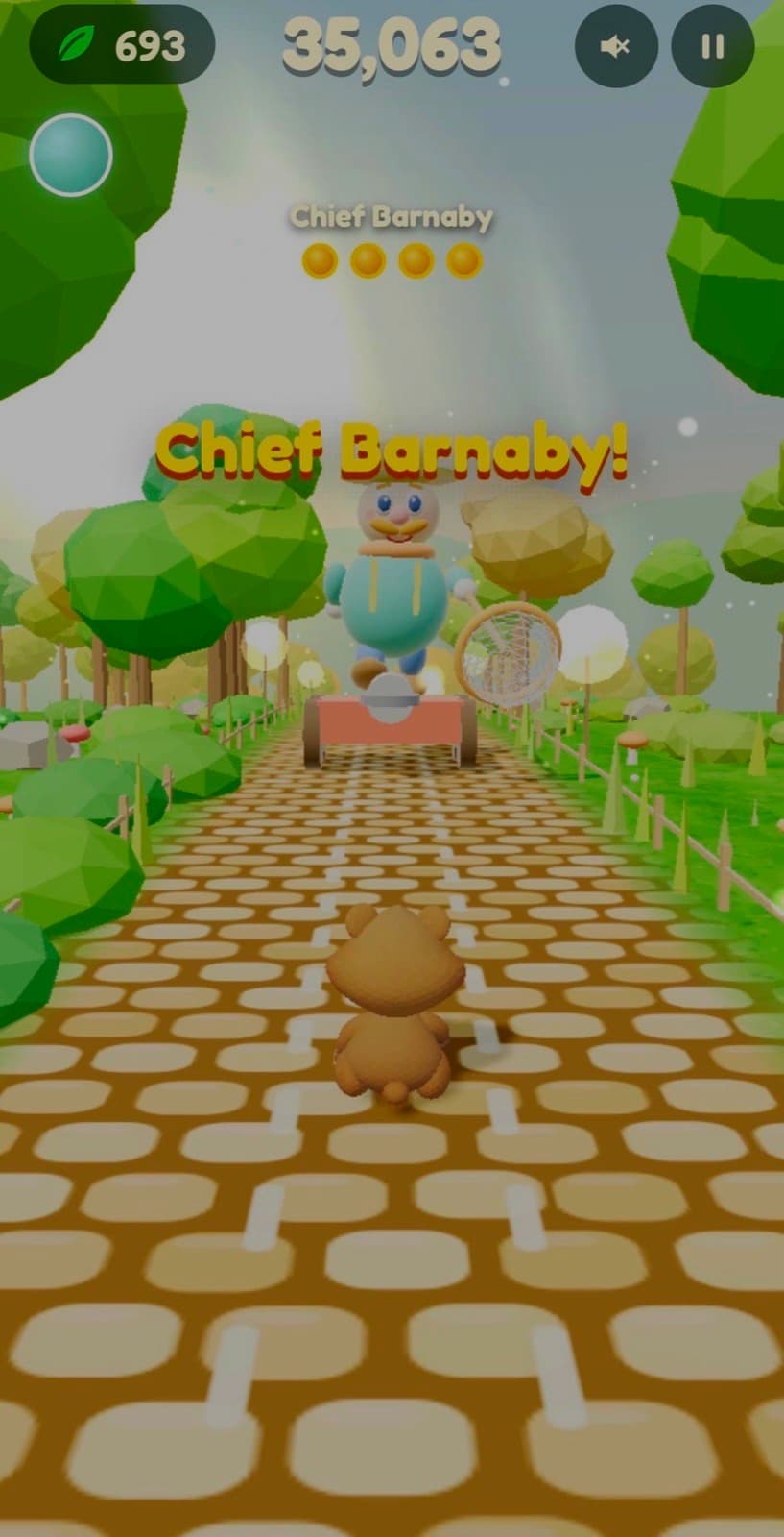 Chief Barnaby faces the quokka during a boss encounter on the trail.